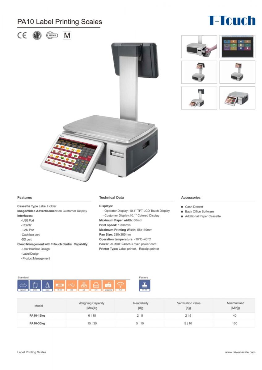 Cân điện tử in nhãn Tscale PA10