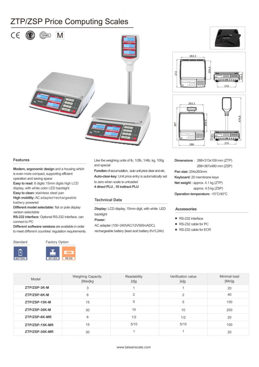 Cân tính tiền Tscale ZTP